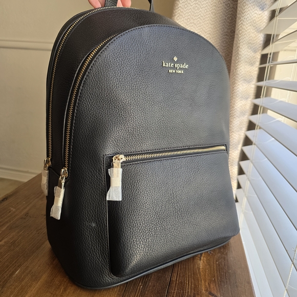 NEW Brown Floral Vegan Leather Backpack with Coin Pouch 